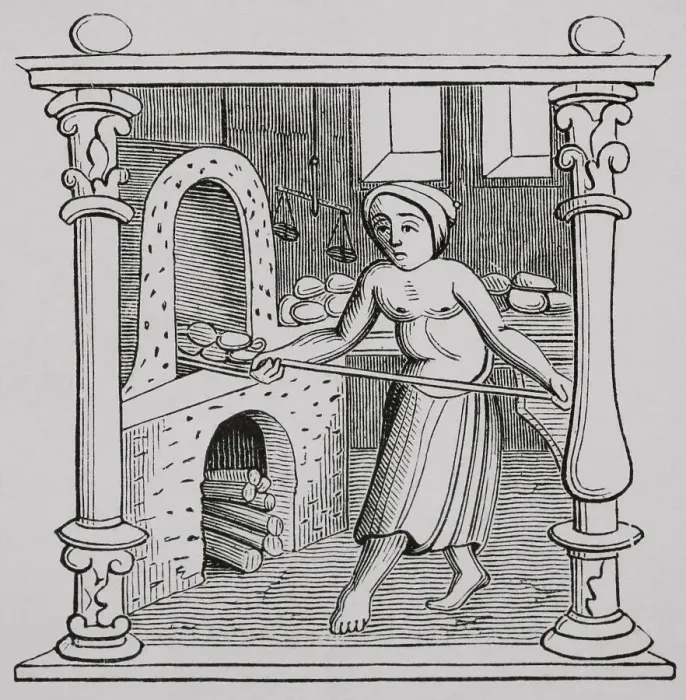 Framed Print : Bread making, 16th century. Engraving Framed Print : Bread making, 16th century. Engraving