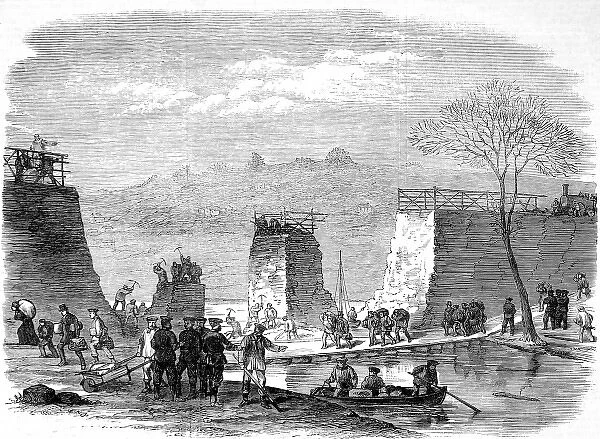 A break in the railway at Pontoise; Franco-Prussian War, 187