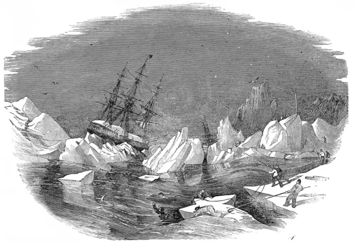 Framed Print : Breaking up of the ice, Arctic, c. 1849 Framed Print : Breaking up of the ice, Arctic, c. 1849