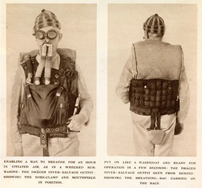 Framed Print : Breathing Apparatus for Diving 1913