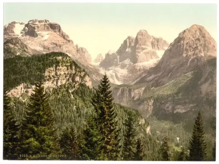 Framed Print : Brenta Group, from Erzherzog, Tyrol, Austro-Hungary Framed Print : Brenta Group, from Erzherzog, Tyrol, Austro-Hungary