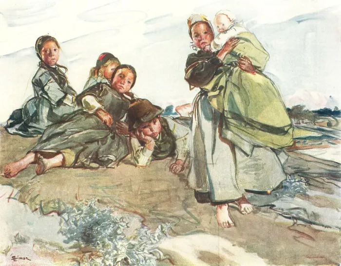 Framed Print : Breton Children Framed Print : Breton Children