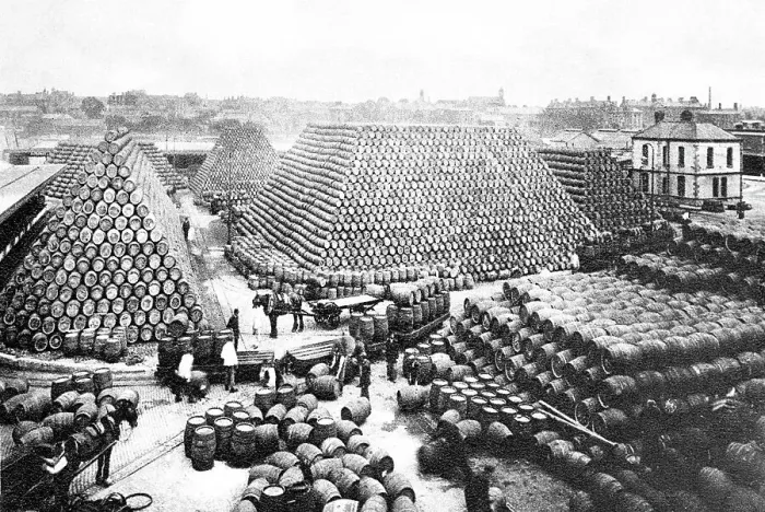 Framed Print : Brewing Industry Cooperage Yard early 1900s Framed Print : Brewing Industry Cooperage Yard early 1900s