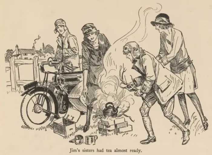Framed Print : Brewing tea on a motorbike trip Framed Print : Brewing tea on a motorbike trip