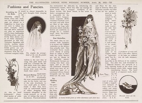 Bridal fashion feature in Royal Wedding Number, 1923