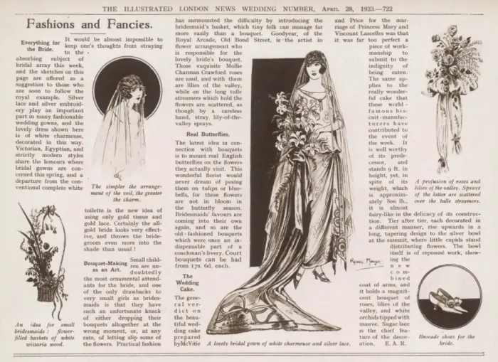 Framed Print : Bridal fashion feature in Royal Wedding Number, 1923 Framed Print : Bridal fashion feature in Royal Wedding Number, 1923