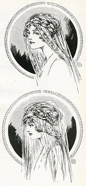 Bridal headdresses and veils 1912