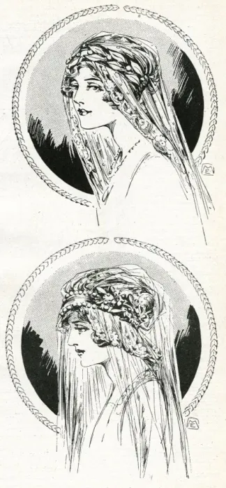 Framed Print : Bridal headdresses and veils 1912 Framed Print : Bridal headdresses and veils 1912