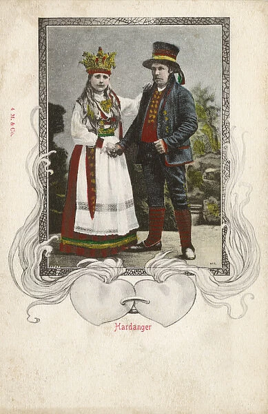 Bride and groom from Hardanger, Norway