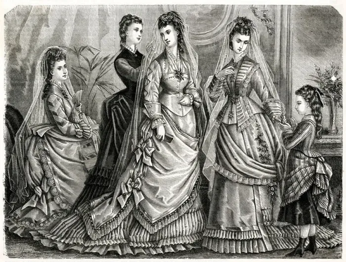 Framed Print : Bride being prepared for the big day 1875 Framed Print : Bride being prepared for the big day 1875
