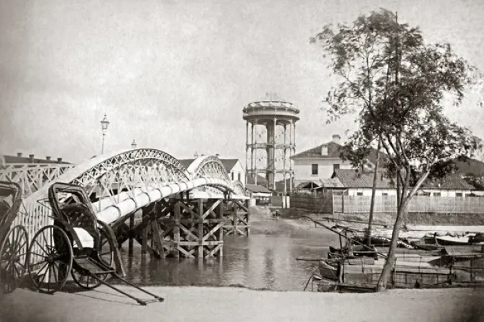 Framed Print : Bride and water tower, Shanghai, China, circa 1890 Framed Print : Bride and water tower, Shanghai, China, circa 1890
