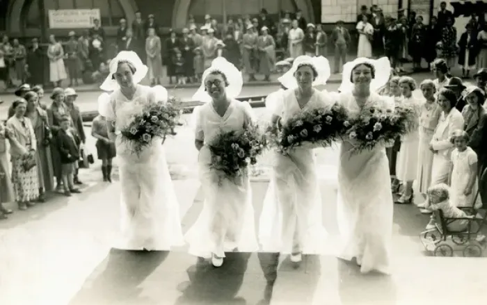 Framed Print : Bridesmaids at a society wedding Framed Print : Bridesmaids at a society wedding