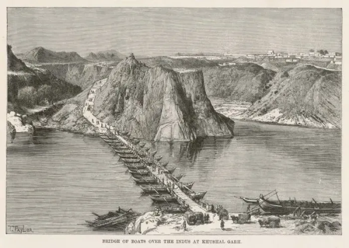 Framed Print : Bridge of Boats, India Framed Print : Bridge of Boats, India