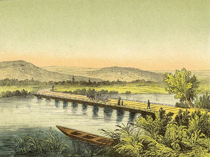 Framed Print : Bridge and Causeway Date: 1880 Framed Print : Bridge and Causeway Date: 1880