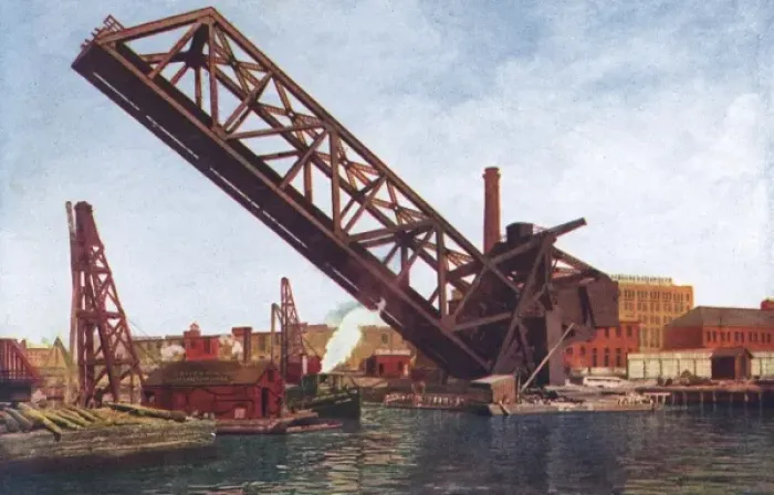 Framed Print : Bridge, Chicago Harbour Framed Print : Bridge, Chicago Harbour