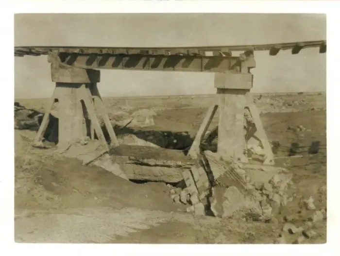 Framed Print : Bridge damaged by explosives, Iraq Framed Print : Bridge damaged by explosives, Iraq