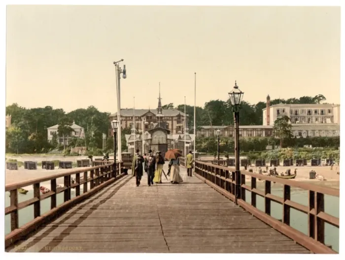 Framed Print : From the bridge, Heringsdorf (i. e. Seebad Heringsdorf), Pom Framed Print : From the bridge, Heringsdorf (i. e. Seebad Heringsdorf), Pom