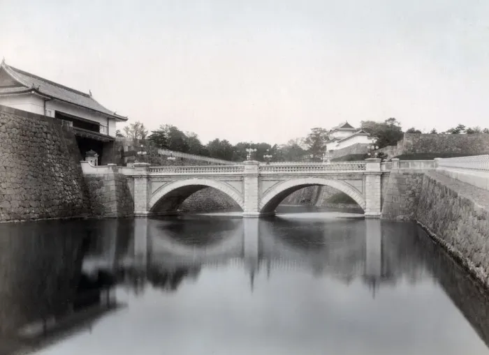 Framed Print : Bridge and moat, Imperial Palace, Tokyo, Japan, c. 1880 s Framed Print : Bridge and moat, Imperial Palace, Tokyo, Japan, c. 1880 s
