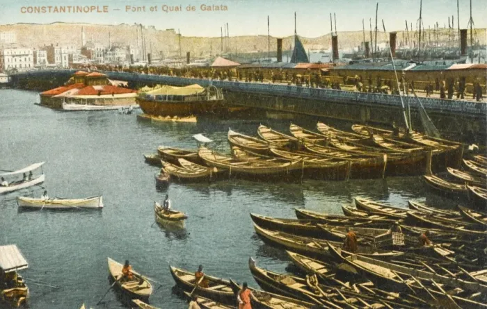 Framed Print : Bridge and Quay at Galata, Constantinople Framed Print : Bridge and Quay at Galata, Constantinople