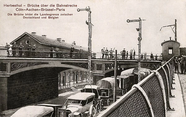 Bridge over railway line running between Germany and Belgium