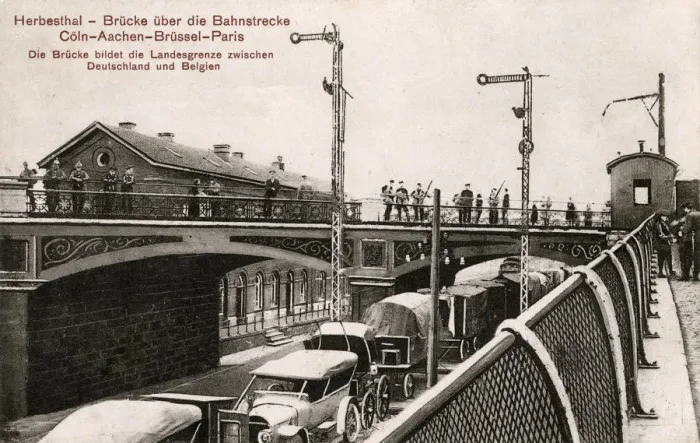Framed Print : Bridge over railway line running between Germany and Belgium Framed Print : Bridge over railway line running between Germany and Belgium