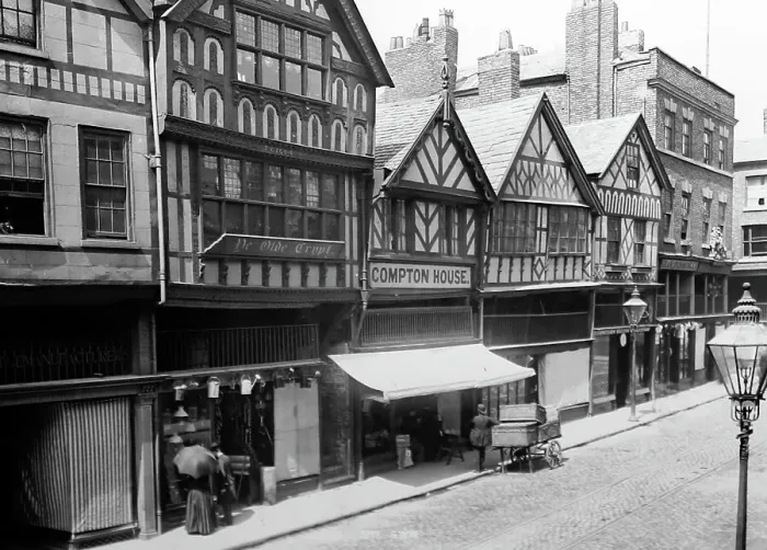 Framed Print : Bridge Street, Chester - Victorian period Framed Print : Bridge Street, Chester - Victorian period