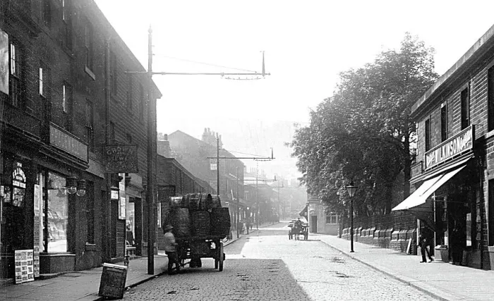 Framed Print : Bridge Street, Ramsbottom, early 1900s