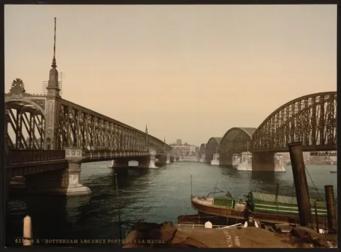 Framed Print : The two bridges on the Meuse, Rotterdam, Holland Framed Print : The two bridges on the Meuse, Rotterdam, Holland