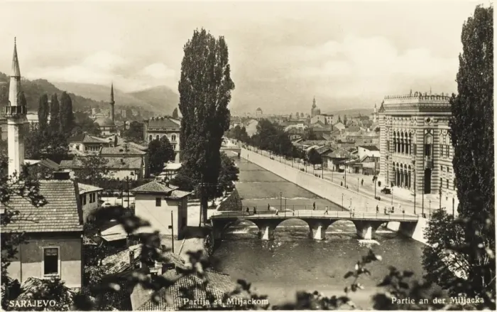 Framed Print : Bridges over the Miljacka River, Sarajevo Framed Print : Bridges over the Miljacka River, Sarajevo
