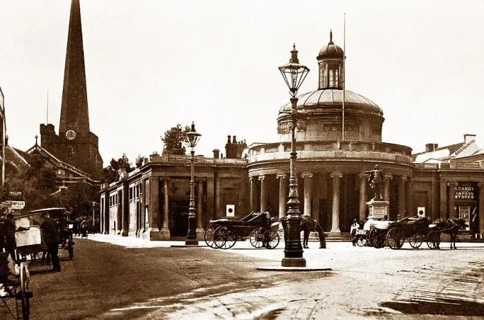 Framed Print : Bridgwater Cornhill early 1900s Framed Print : Bridgwater Cornhill early 1900s