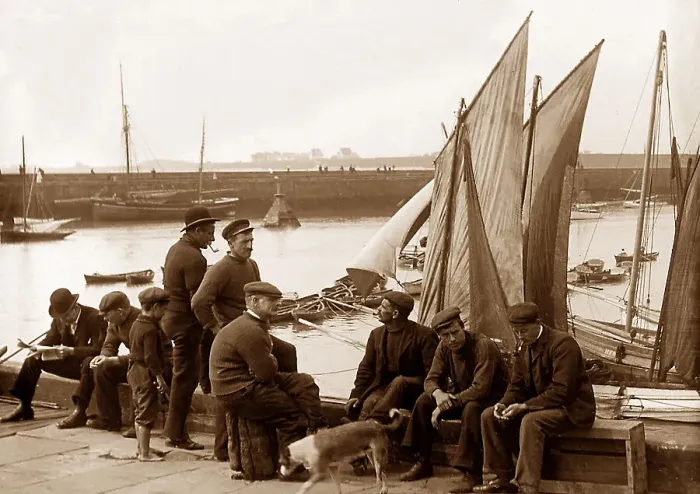 Framed Print : Bridlington Fishermen early 1900s Framed Print : Bridlington Fishermen early 1900s