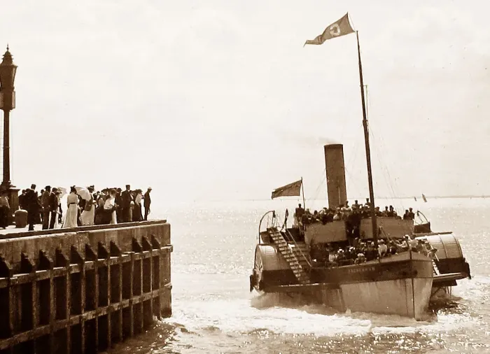 Framed Print : Bridlington The Frenchman paddle steamer early 1900s Framed Print : Bridlington The Frenchman paddle steamer early 1900s