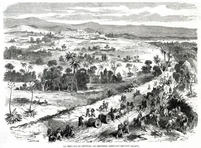 Framed Print : The Brigade of General de Berthier arrives before Xalapa Framed Print : The Brigade of General de Berthier arrives before Xalapa