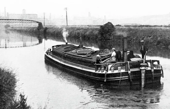 Framed Print : Brighouse River Calder barge early 1900s Framed Print : Brighouse River Calder barge early 1900s