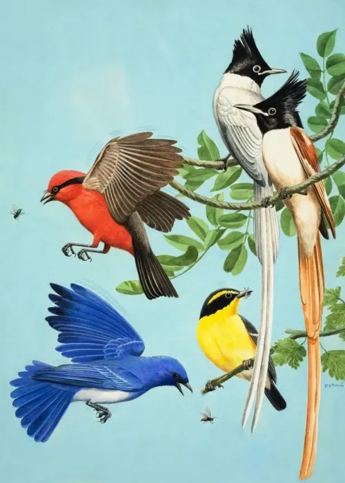 Framed Print : Brightly Coloured Birds Framed Print : Brightly Coloured Birds