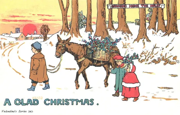 Framed Print : Bringing Home Holly Framed Print : Bringing Home Holly
