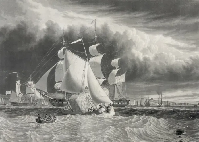 Framed Print : A brisk gale, bay of New York Framed Print : A brisk gale, bay of New York