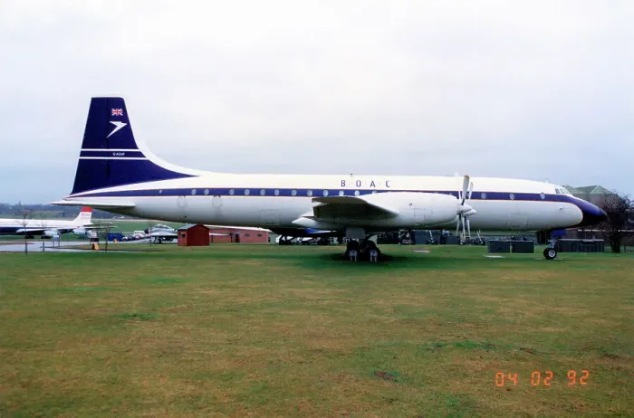 Framed Print : Bristol 175 Britannia 312F G-AOVF Framed Print : Bristol 175 Britannia 312F G-AOVF