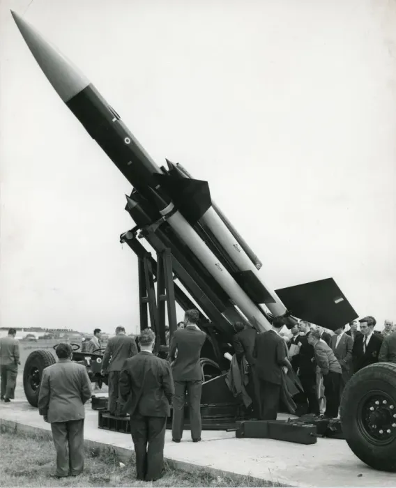 Framed Print : Bristol Bloodhound guided missile unveiled at Filton Framed Print : Bristol Bloodhound guided missile unveiled at Filton