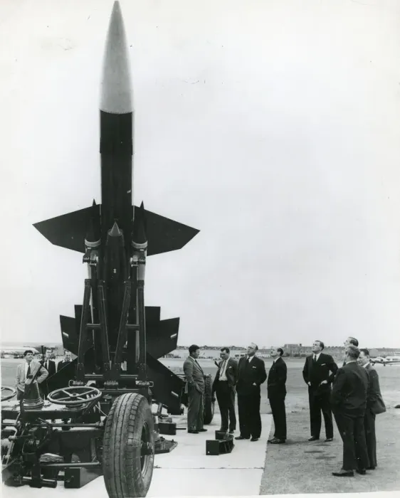 Framed Print : Bristol Bloodhound guided missile unveiled at Filton Framed Print : Bristol Bloodhound guided missile unveiled at Filton