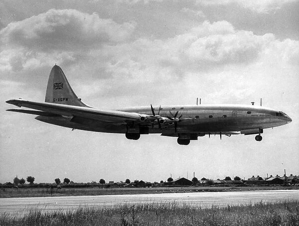 The Bristol Brabazon takes off from Heathrow Airport