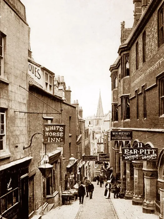 Framed Print : Bristol Christmas Steps early 1900s Framed Print : Bristol Christmas Steps early 1900s