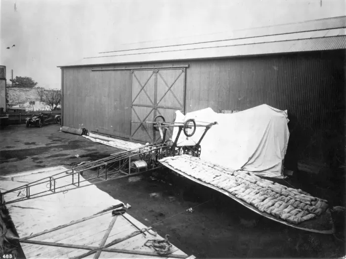 Framed Print : Bristol-Coanda Monoplane during wing loading tests at Filton Framed Print : Bristol-Coanda Monoplane during wing loading tests at Filton
