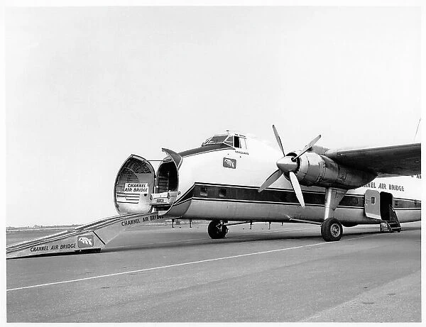 Bristol Freighter Mk. 32 being loaded with Ford Consul