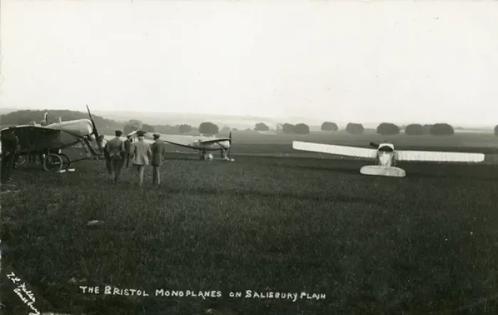 Framed Print : Bristol-Prier and Coanda Monoplanes on Salisbury Plain Framed Print : Bristol-Prier and Coanda Monoplanes on Salisbury Plain