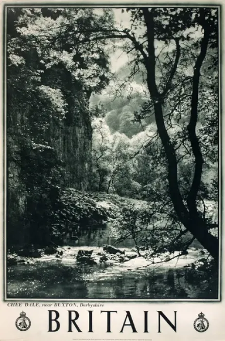 Framed Print : Britain poster, Chee Dale, near Buxton, Derbyshire Framed Print : Britain poster, Chee Dale, near Buxton, Derbyshire