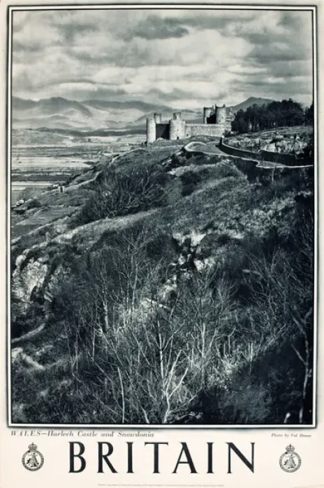 Framed Print : Britain poster, Harlech Castle and Snowdonia Framed Print : Britain poster, Harlech Castle and Snowdonia
