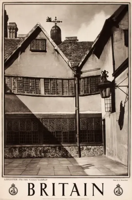 Framed Print : Britain poster, Leicester, 14th century Guildhall Framed Print : Britain poster, Leicester, 14th century Guildhall