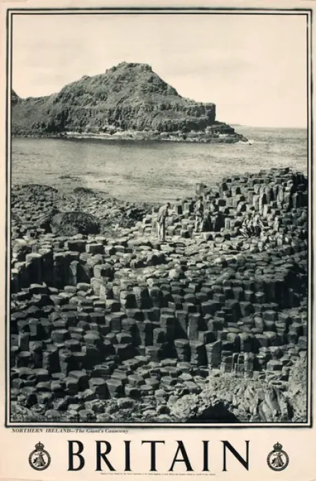 Framed Print : Britain poster, Northern Ireland, The Giants Causeway Framed Print : Britain poster, Northern Ireland, The Giants Causeway