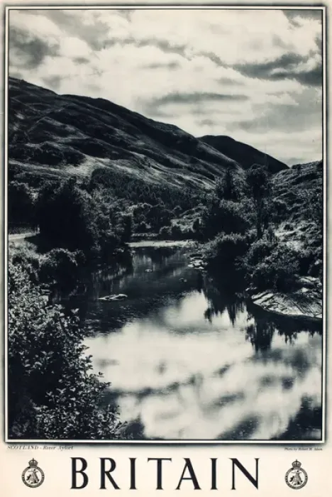 Framed Print : Britain poster, River Ayort, Scotland Framed Print : Britain poster, River Ayort, Scotland